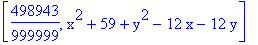 [498943/999999, x^2+59+y^2-12*x-12*y]